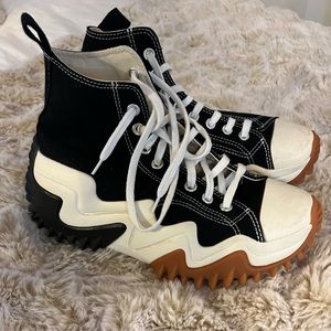 Converse run star motion size 8 1/2 black white and brown